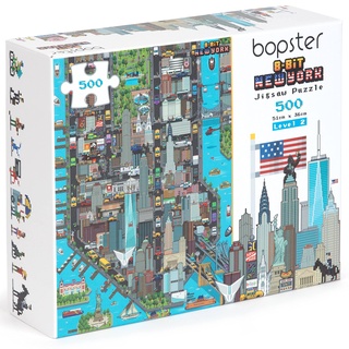 Puzzle 500 Teile/Puzzle Erwachsene und Kinder - Retro-Gaming im 8-Bit-Stil New York Puzzle 500 Teile Erwachsene und Kinder mit 100% Recycelte Karton von bopster