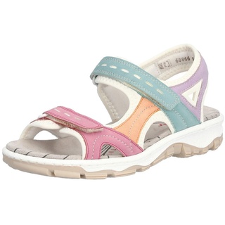 Rieker Damen Sandalen 68866, Frauen Sandalen,Outdoorsandalen,sportsandalen,Sommerschuhe,Freizeitschuhe,Strandschuhe,Multi (92),36 EU / Weiß - 36