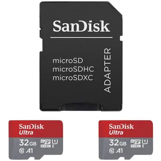 Ultra microSD UHS-I U1 A1 120 MB/s + SD Adapter 32 GB 2er Set