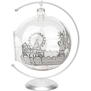 KIAPPO Hängende Laterne Glas mundgeblasen Buntglas-Effekt Tischlaterne Wohnzimmer Deko Tischdeko Tischdekoration Weihnachtsdekoration Kerzen Ständer für Weihnachts Windlicht Lampe Hauptstädte