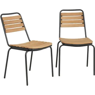 Outsunny Gartenstuhl 47 x 61 x 81 cm beige 2 St.