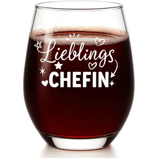 Diztoud Chefin Geschenk, Lustig Weinglas mit Spruch Lieblingschefin, Personalisierte Geschenke für Beste Chefin, Kollegin, Büro, Arbeitskollegin Geschenk zum Weihnachten, Geburtstag, 550ml Weingläser