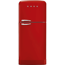 SMEG FAB50RRD5 50' Style Kühlschrank mit Gefrierfach (E, 524 l, 1921 mm hoch, freistehend, No Frost (verminderte Eisbildung), Rot)