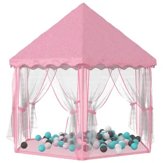 Prinzessin-Spielzelt mit 250 Bällen Rosa 133x140 cm - Rosa, Bunt