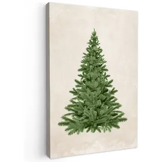 MuchoWow Leinwandbild Weihnachtsbaum - Grün - Weihnachten - Feiertage Wanddeko Schlafzimmer 60x90 cm , Olivgrün , Textil , Kiefer , Abstrakt , Rechteckig , 60x90 cm , FSC 100% , gerahmt , Bilder & Rahmen, Bilder, Leinwandbilder