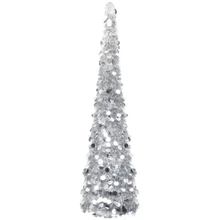 Künstlicher Pop-Up-Weihnachtsbaum Silber 150 cm PET - Silber