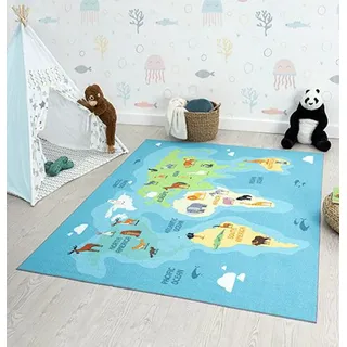 The CarPET "Happy Life", rechteckig 4 mm Höhe Life Kinderzimmer Teppich, Spielteppich pflegeleicht,