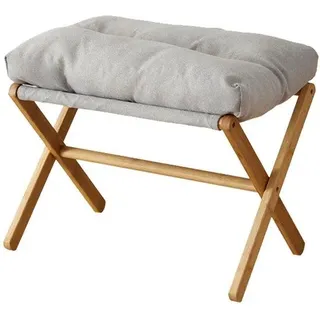 Unyqoos® Faltbarer grauer Fußhocker mit weichem Polster, leichtes X‐Gestell – platzsparend für Schlafzimmer, Büro & Schminktisch - Grau