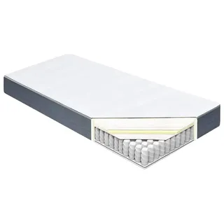 vidaXL Boxspringbett-Matratze Mittel 200 x 80 x 20 cm - Grau, Weiß