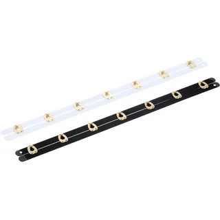 QUARKZMAN 2 Set 14 Zoll Weiß Schwarz Korsett Busk Korsettstäbchen | Federstahl, Stahlstütze mit Goldknöpfen, Zum Nähen von Korsetts und Brautkleidern, Korsett Busk
