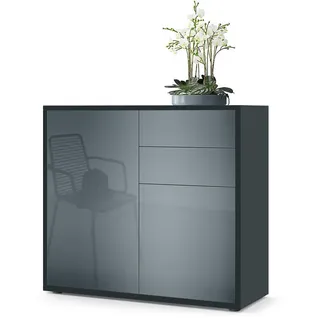 Vladon Kommode, Grau, Holzwerkstoff, 79x74x36 cm, Wohnzimmer, Kommoden & Sideboards, Kommoden