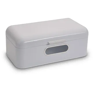 Echtwerk stilvoller Brotkasten, Retro-Brotbox aus Metall mit Sichtfenster, Platzsparende Aufbewahrungsbox, Weiß, 42,5 x 23,8 x 17 cm