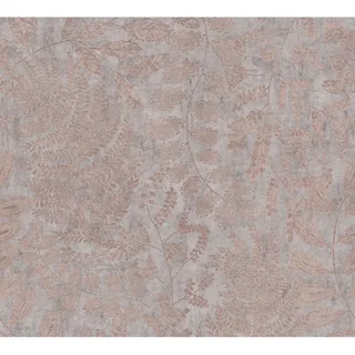 A.S. Création Vliestapete Blätter Grau Rosa