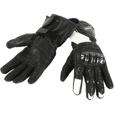 RIDER-TEC Handschuhe Moto Sommer & Zwischensaison Leder rt4302, schwarz/weiß, Größe L