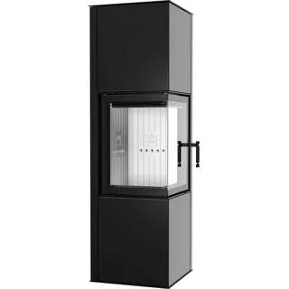 Kaminofen Hitze SIGA 6,5 kW Eckscheiben Ofen Holzofen Kamin Holz schwarz