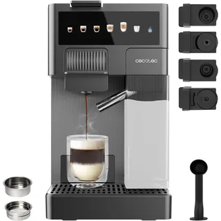 Cecotec FreeStyle Latte T Kapselkaffeemaschine schwarz/silber + Milchbehälter