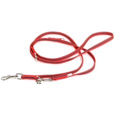 IDC Color & Gray verstellbare Leine mit Doppelkarabiner, 14 mm x 2,2 m, Rot-Grau