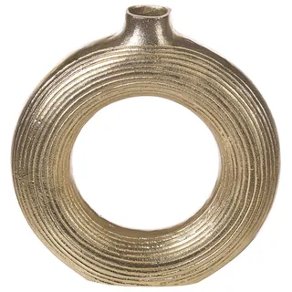 Beliani Dekovase Aluminium gold Comal , Metall , 40 cm , Dekoration, Vasen, Metallvasen