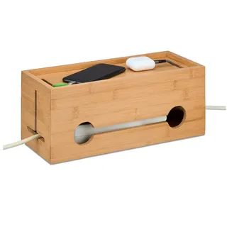 Relaxdays Kabelbox 34,5 x 14 x 14 cm 1-tlg. braun