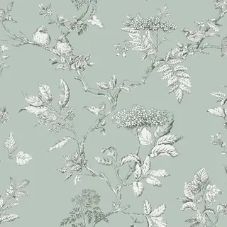Laura Ashley Vliestapete Elderwood Duck Egg 10,05 x 0,52 m