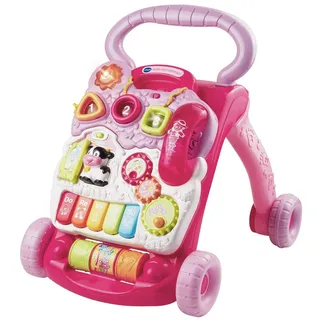 VTech Baby Spiel- und Laufwagen pink – Lauflernwagen mit regulierbarer Geschwindigkeit, Musik und abnehmbarem Spielboard – Für Kinder von 12-36 Monaten