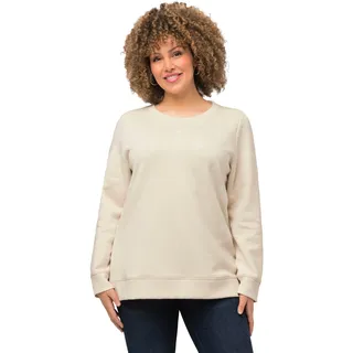 Ulla Popken Damen Perlen Sweatshirt, vanille, 52-54