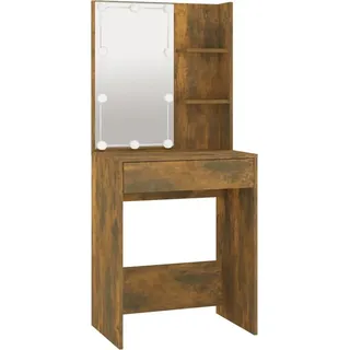 vidaXL Schminktisch mit LED Räuchereiche 60x40x140 cm - Braun