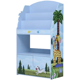 Fantasy Fields Sunny Safari Kinder 3-stufiges Bücherregal Aus Holz Und Aufbewahrung Mehrfarben TD-13394SS