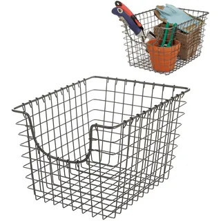 Spectrum Diversified Wire Basket for Organizing Stabiler Aufbewahrungskorb aus Draht für Küche, Regal, Schrank, Bad, Garage und mehr, Legierter Stahl, Industrial Grey, Small