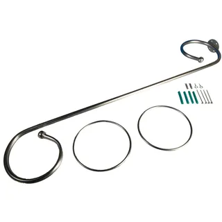 LIEDECO Vorhangstange Baldachingarnitur 1-läufig Ø 12 mm 80 cm Grau