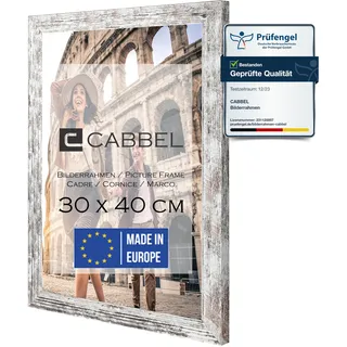 CABBEL Bilderrahmen 30x40 cm, Birke, stabiles MDF-Holz Rahmen, bruchsicherem Plexi-Glas, zum Aufhängen, ideal für Fotos/Bilder/Collage