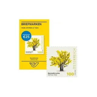 Österreichische Post 1,00 € Briefmarken ECO S "Kornelkirsche" selbstklebend, 25 St.