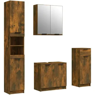 vidaXL Badmöbel-Set Räuchereiche 4-tlg. Braun