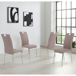 Hela Esszimmerstuhl Andrea Baumwolle braun 4er Set