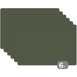 MuchoWow Platzsets 6er-Set Grün - Einfarbig - Olivgrün 45x30 cm Tischset , Waldgrün , Kunststoff , Rechteckig , 45x30x0.3 cm , Heimtextilien, Wohntextilien, Tischwäsche, Tischsets