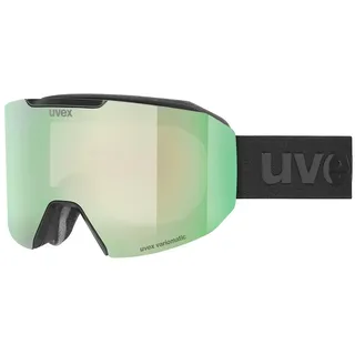 Uvex Evidnt Attract Skibrille Für Damen - Black Matt - Mirror Green Variomatic Clear/CAT1-3+Contrastview Yellow Clear/CAT1