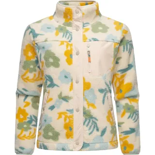 Kapuzensweatjacke RAGWEAR "Plüschjacke Appopis Print", Damen, Gr. 5XL, beige, Obermaterial: 100% Polyester PES., Sweatjacken Kapuzensweatjacke