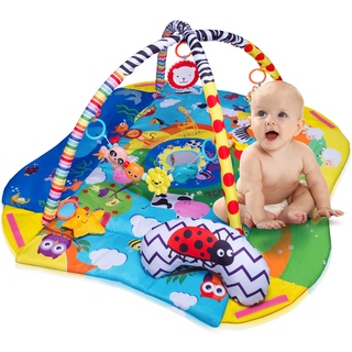 LIONELO Anika Plus Spielmatte, Baby, Spieldecke Baby, Krabbeldecke für Baby Spielbogen für Babys, Laufstallfunktion, 2 Bögen, Spielzeuge im Set ab Geburt nutzbar, EN 71Kinderspielmatte