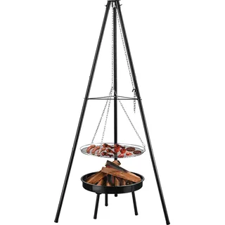 MARK ADLER Roast 3.0 | Schwenkgrill Feuerschale mit Grillrost (Ø51cm) BBQ Dreibein für Feuerschale (H: 165cm) henverstellbarer Kette | Grill Dreibein