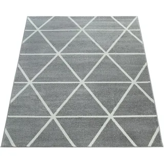 Paco Home Läufer »Stella 401« rechteckig 16 mm Höhe Teppich, Pastellfarben, Rauten Design, Skandi Muster, Kurzflor, grau