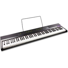 RockJam 88 Key Digital Piano with Full Size Semi-Weighted Keys, Power Supply, Sheet Music Stand, Piano Note Stickers & Simply Piano Lessons
