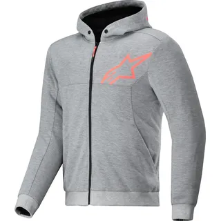 Alpinestars Chrome V2, Kapuzenjacke - Grau/Neon-Rot / 5XL