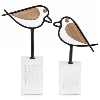 Sziqiqi Vogel Statuen für Home Decor - Kleine Niedliche Robin Vögel Figuren Akzent für Regale Mini Metall Vogel Skulpturen Vogel Tier Set Dekorationen für Wohnzimmer Geschenke für Vogelliebhaber