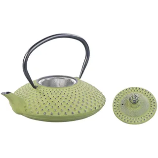 Rosenstein & Söhne Teekessel: Asiatische Teekanne aus Gusseisen mit Edelstahl-Sieb, 1,25 l, olivgrün (Chinesische Teekanne, Handgearbeitete Gusseisen, Eier)