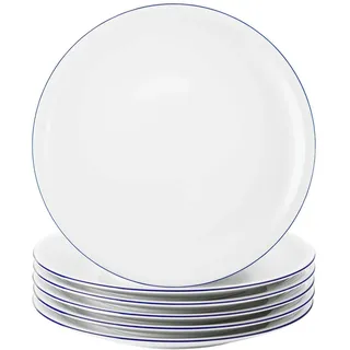 SELTMANN WEIDEN Speiseteller Compact Blaurand 27 cm blau/weiß 6er Set