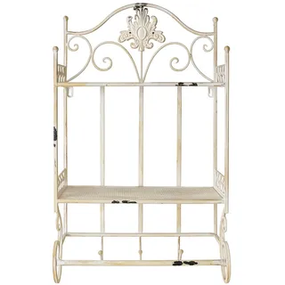 Wandboard Landhausstil Wandregal Küchenregal Handtuchhalter Handtuchstange Weiss