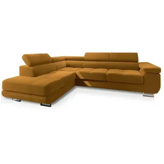 masseno Eckcouch Polyester 2-Sitzer Gelb