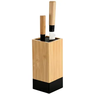 KESPER Messerblock, Schwarz, Naturmaterialien, 10x23x10 cm, Kochen, Küchenmesser, Messerblöcke