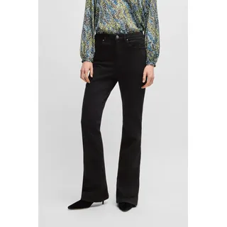 BOSS ORANGE Schlagjeans »Rosa High Rise Bootcut Premium Damenmode« BOSS ORANGE DENIM, mit BOSS Logostickerei auf der Tasche, schwarz
