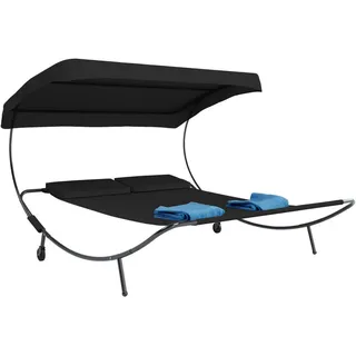 VCM Doppelliege 200 x 180 x 137 cm Schwarz